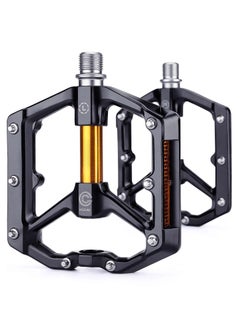 Buy Bike Pedals, Aluminum Alloy Bicycle Pedals, Mountain Bike Pedal with Removable Anti-Skid Nails for Road/MTB Bike, Gifts for Cycling Enthusiasts (Black) in Saudi Arabia