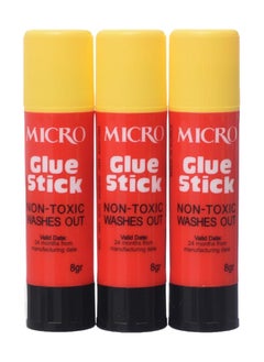 Buy Micro Clear Glue Sticks, 8g, 3pcs, suitable for home, school or educational centers in Egypt