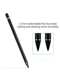 Buy Active Stylus Pen for Android,iOS, iPad/iPad 2/New iPad 3/iPad4/iPad Pro/iPad Mini/iPad Mini 2/3 /4 and Most Tablet,1.5mm Fine Point Rechargeable Digital Stylus Pen (Black) in UAE