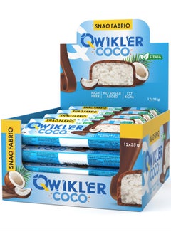 Buy Qwikler Coco Bar Coconut High Fiber and No Sugar Added 12x35g in UAE