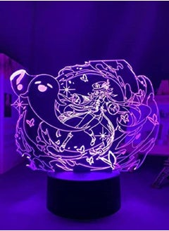 Buy Anime Lamp Genshin Impact Figure Night Light 3D Illusion Genshin Game Light for Bedroom Decor LED Light Atmosphere Bedside Kids Remote Control Figure Hutao in UAE