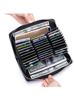 Buy Men Leather Wallet Purse Card Pack  Money Clip RFID Credit Card Clip in Saudi Arabia