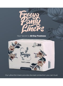 Buy Panty Liners (30 Pads) - Daily Freshness - Cotton Ultra Thin Breathable Velvety Liners in UAE