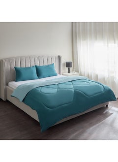 Buy Derby 3-Piece Reversible Microfiber Queen Comforter Set 230 x 200 cm in UAE