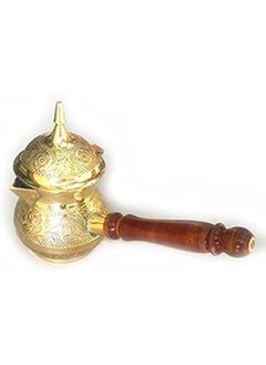 Buy Metal Brass Turkish Kettle for Making Tea Coffee CAN BE Used ON Gas Turkish Coffee Pot with Cover in UAE