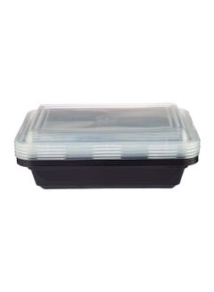 اشتري Hotpack Disposable Bento Food Storage Microwavable Meal Prep Container Black Base Rectangular Container 28 ounce with Clear Lid 50 Pieces في الامارات