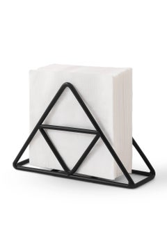 اشتري Napkin Holder for Table Black Triangular Napkin Holder Kitchen Decor Farmhouse Steel Napkin Dispenser Freestanding Metal Paper Holder for Kitchen Countertop في الامارات