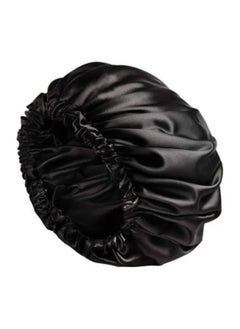 Buy Double Sided Hair Cover Bonnet Black in Saudi Arabia