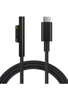Buy Nylon Braided Surface Connect to USB C Charging Cable, Compatible for Microsoft Surface Pro 7/6/5/4/3 Go3/2/1 Laptop4/3/2/1 Must Works with 45W 15V3A USB C Charger Black 6ft in Saudi Arabia