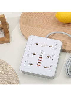 Buy Tycom Power Strip Surge Protector with USB- Extension Cord Flat Plug with Widely 6 AC Outlet and 4 USB + 2 Type C, Small Desktop Station with 6 ft Power Cord, Compact Socket (Z67 White) in UAE