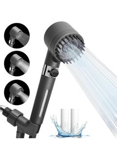 Buy High-pressure Shower Head With Massage Brush Filter 3 Modes Adjustable Water Spray Rain Shower Faucet Bathroom Accessories in UAE