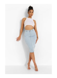 اشتري Stretch Denim Midi Skirt في الامارات