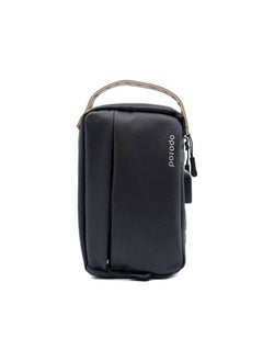 Buy Convenient Leather Storage Bag 8.2" with Handle Easy for Carrying Suitable for Outdoor Business Office School - Black in UAE