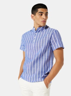 Buy Stripe Grandad Collared Shirt in UAE