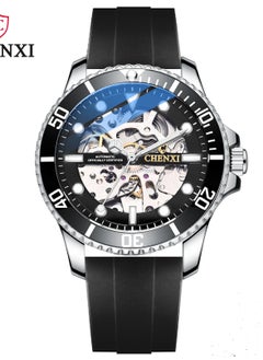 Buy Watches for Men Silicone Luxury Luminous Water Resistant Automatic Mechanical Wristwatch 8805BBKSI in UAE