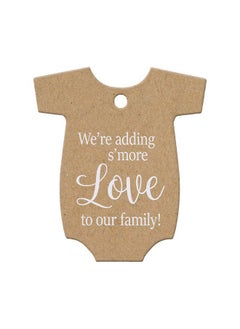 اشتري Summerray 50Pcs Baby Onesie Adding S'More Love To Our Family Baby Shower Favors Gift Tags Thank You Tags (Kraft) في السعودية