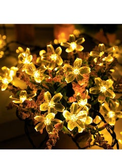 Buy Solar Flower String Lights, 3Pack 30LED Powered Outdoor Waterproof Solar Fairy Light, Cherry Blossoms String Lights for Fence Patio Yard , Lawn, Patio, Garden Decoration(Warm White) in UAE