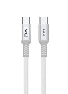 اشتري USB C Braided Cable 100W, USB-C to USB-C 1 meter, USB C Charger Cable for iPhone 15, Mac Book Pro 2020, iPad Pro 2020, Switch, Samsung Galaxy all models, Pixel, Laptops and lot more في الامارات