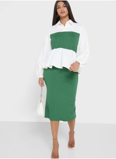 Buy Colorblock Top And Skirt Set in Saudi Arabia