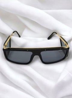Buy Black Rectangular Sunglasses with Stylish Temple Lenses for Unisex - Modern Design, UV Protection, and Comfortable Fit in Egypt