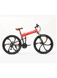 Buy Folding Bicycle with Meg Wheel, 21 Speed Road Bike-26 Inch -Red & Black in Saudi Arabia
