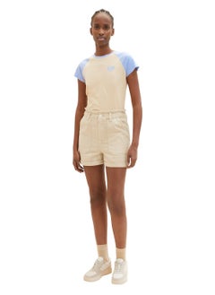 Buy Button Detail High Waist Shorts in UAE