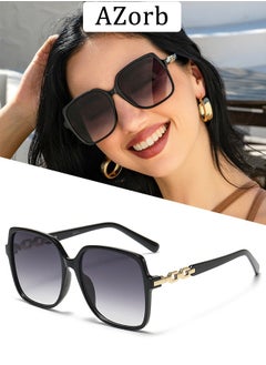 Buy Square Sunglasses Women Fashion Unique Temples Design Women's Sun Glassess for Womens Oversize Ladies Eye Sunglass UV400 Protection Shades for Travel Daily Eyewear in Saudi Arabia