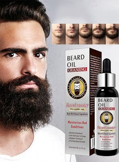 Buy 60ml Beard Oil 100% Natural Conditioner and Softener for Men Hydrates and Moisturizes for Beard Growth Treats Dry Itchy Beards Leave Your Beard Feeling Amazing Beard Growth Oil. in UAE