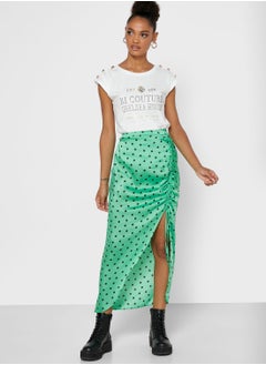 Buy Ruched Printed Midi Skirt in Saudi Arabia