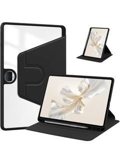 Buy Tablet Cover Clear Back Case Compatible with Honor Pad 9 12.1inch with Pen Holder, Swivel Stand Folio Flip Smart Tablet Cover Auto Sleep/Wake Tablet Case in UAE