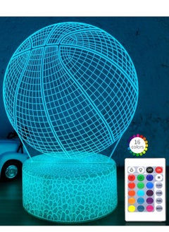 اشتري Basketball Multicolor Night Light 3D Illusion Basketball Lamp 16 Colors Dimmable with Remote Control & Smart Touch Basketball LED Light Best Christmas Birthday Basketball Gift for Boy Girl Kids Child في الامارات