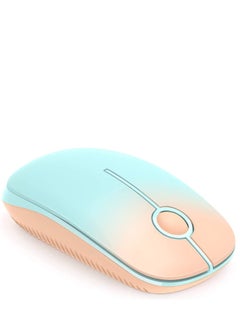 Buy Wireless Mouse, 2.4G Silent Mouse with USB Receiver, 18 month battery life, 1600 high DPI Precision- Portable Computer Mice for Windows/Mac/Linux, Gradient Orange to Mint Green in UAE