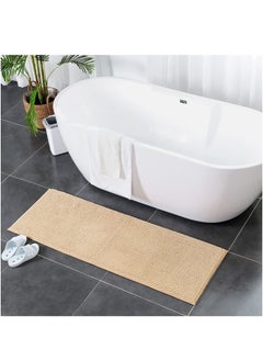 Buy TYCOM Bathroom Rugs Bath Mat, 50x120cm, Non-Slip Fluffy Soft Plush Microfiber Shower Carpet Rug, Machine Washable Quick Dry Ultra Shaggy Bath Mats for Tub, Bathroom and Shower - Short Fiber Beige in UAE