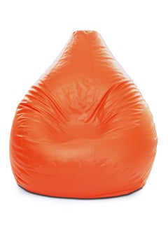 Buy Faux Leather Multi-Purpose Bean Bag With Polystyrene Filling Orange in UAE