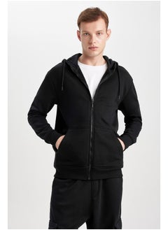 Buy Man Regular Fit Hooded Long Sleeve Knitted Cardigan in Egypt