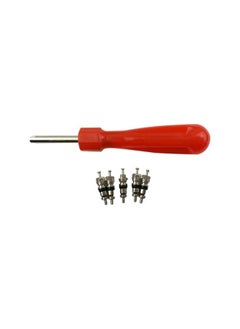 Buy Tire Valve Stem Core Remover Installer with 5 Valve Cores Tire Repair Tool Kit in UAE