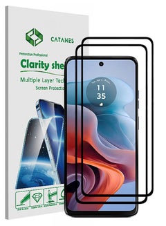 اشتري 2 Pack For Motorola Moto G34 Screen Protector 9H Hardness Scratch Resistance Screen Protector 3D Tempered Glass Film Ultra HD Easy Install Case Friendly Glass في الامارات