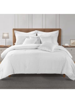 اشتري Delight Diamond Jacquard 10- Piece Super King Comforter BIAB Set 260x260 Cm White في الامارات