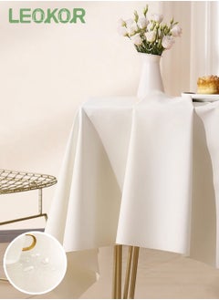 اشتري Elegant Cream Color Table Cloth Water and Oil Resistant Desk Cover for Dining Room 140*200CM في السعودية