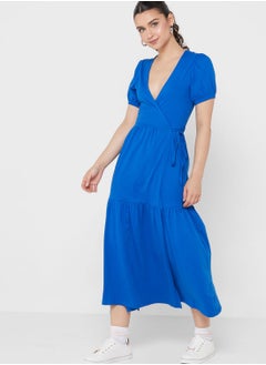 Buy Tiered Wrap Midi Dress in UAE