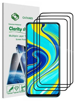 Buy 3 Pack For Xiaomi Redmi Note 9S Screen Protector Tempered Glass Full Glue Back in UAE