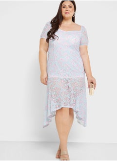 Buy Lace Detail Sweetheart Neck Dress in Saudi Arabia