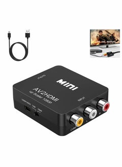 اشتري RCA to HDMI, AV to HDMI Converter, 1080P Mini RCA Composite CVBS Video Audio Converter Adapter Supporting PAL/NTSC في الامارات