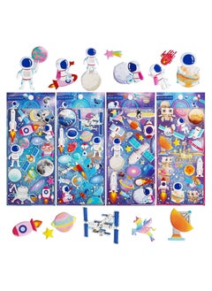 اشتري 3D Puffy Space Stickers for Toddler Boys, 4 Pack Self Adhesive Foam Outer Space Themed Stickers with Planet, Astronaut, Rocket, Solar System for Scrapbooking Crafts, Party Favors Goodie Bags Stuffers في الامارات