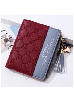 Buy Women Wallet  Leather Short Wallet Bifold RFID Blocking Wallet Credit Card Holder Organizer with Zipper Pocket Mini Lady Purse in UAE