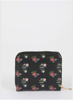 Buy Faux Leather Rose Print Wallet in Saudi Arabia