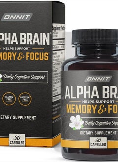 Buy Alpha Brain Premium Nootropic Brain Supplement, 30 Count, for Men & Women - Caffeine-Free Focus Capsules for Concentration, Brain & Memory Support - Brain Booster Cat's Claw, Bacopa, Oat Straw in UAE