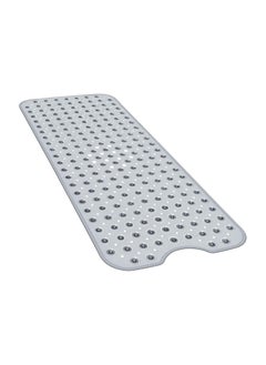 Buy Non-Slip Bath Tub Shower Mat with Suction Cups and Drain Holes, 40x16in, Clear Gray in UAE