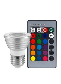 اشتري مصباح RGB سحري بلمبة إضاءة LED تتضمن 16 لوناً مع جهاز التحكم عن بُعد أبيض في السعودية