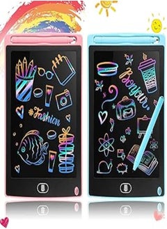 اشتري Generic LCD Writing Tablet for Kids, 2 Pcs Color Drawing LCD Writing Pad for Kids, Portable Educational Toy for Boys and Girls, Erasable, Reusable (8.5 Inches) في مصر